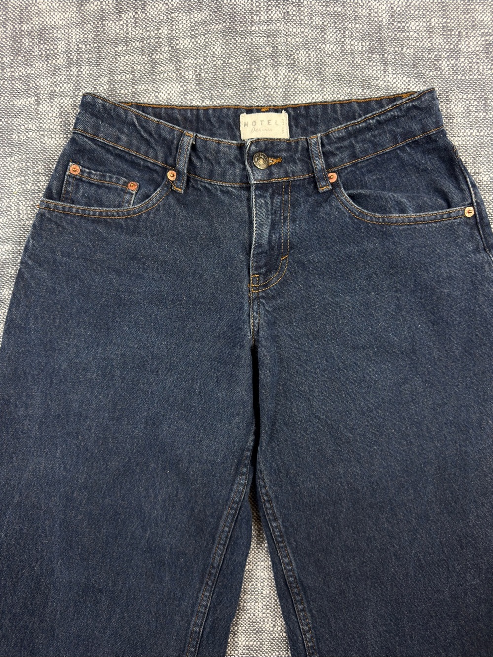 Motel Rocks Jeans Women’s 26 Low Rise Wide Leg Baggy Relaxed Dark wash - Picture 2 of 7